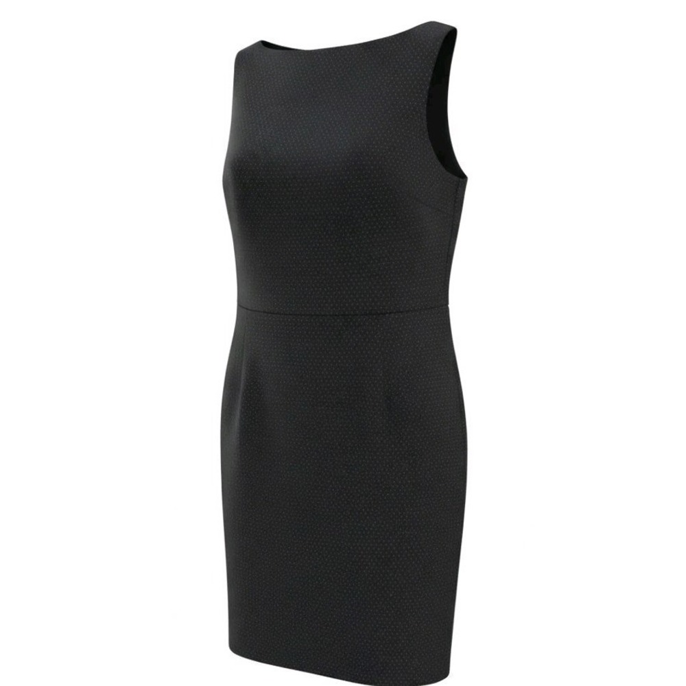 Ann Taylor Petite Black Polka Dot Dress Business Casual Lined Fit & Flare SZ 14P